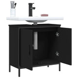 Mobile Lavabo Bagno Nero 60x30x60 cm in Legno truciolato
