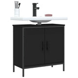 Mobile Lavabo Bagno Nero 60x30x60 cm in Legno truciolato