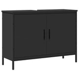 Mobile Lavabo Bagno Nero 80x30x60 cm in Legno truciolato
