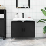 Mobile Lavabo Bagno Nero 80x30x60 cm in Legno truciolato