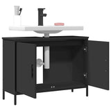 Mobile Lavabo Bagno Nero 80x30x60 cm in Legno truciolato