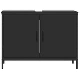 Mobile Lavabo Bagno Nero 80x30x60 cm in Legno truciolato