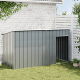 Casetta Cani con Tetto Antracite 196x91x110 cm Acciaio Zincato