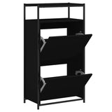 Scarpiera Nera 60x34x112 cm in Legno truciolato