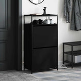 Scarpiera Nera 60x34x112 cm in Legno truciolato
