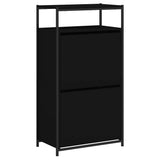 Scarpiera Nera 60x34x112 cm in Legno truciolato