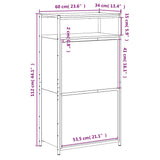 Scarpiera Nera 60x34x112 cm in Legno truciolato