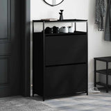 Scarpiera Nera 75x34x112 cm in Legno truciolato