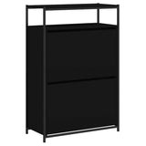Scarpiera Nera 75x34x112 cm in Legno truciolato