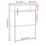 Scarpiera Nera 75x34x112 cm in Legno truciolato