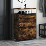 Scarpiera Rovere Fumo 75x34x112 cm in Legno truciolato