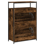 Scarpiera Rovere Fumo 75x34x112 cm in Legno truciolato