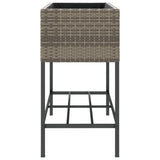 Fioriera da Giardino con Ripiano Grigia in Polyrattan