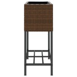 Fioriera da Giardino con Ripiano Marrone in Polyrattan