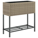 Fioriera da Giardino con Ripiano Grigia in Polyrattan