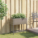 Fioriera da Giardino con Ripiano Grigia in Polyrattan
