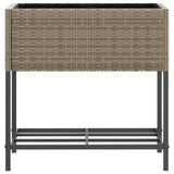 Fioriera da Giardino con Ripiano Grigia in Polyrattan
