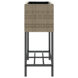 Fioriera da Giardino con Ripiano Grigia in Polyrattan