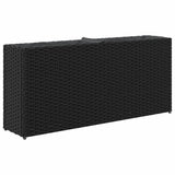 Fioriera da Giardino con 2 Vasi Nera 90x20x40 cm in Polyrattan