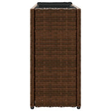 Fioriera con 2 Vasi Marrone 90x20x40 cm in Polyrattan