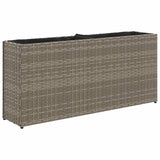 Fioriera da Giardino con 2 Vasi Grigia 90x20x40cm in Polyrattan