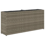 Fioriera da Giardino con 2 Vasi Grigia 90x20x40cm in Polyrattan