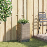 Fioriera da Giardino Grigia 30x30x60 cm in Polyrattan