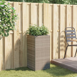 Fioriera da Giardino Grigia 40x40x80 cm in Polyrattan