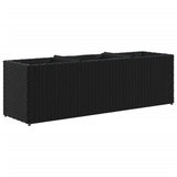Fioriera da Giardino con 3 Vasi Nera 105x30x32 cm in Polyrattan