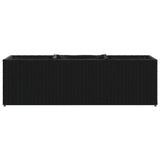 Fioriera da Giardino con 3 Vasi Nera 105x30x32 cm in Polyrattan