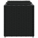 Fioriera da Giardino con 3 Vasi Nera 105x30x32 cm in Polyrattan