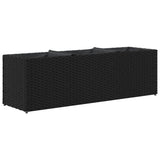 Fioriera da Giardino con 3 Vasi Nera 105x30x32 cm in Polyrattan