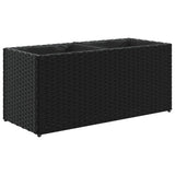 Fioriera da Giardino con 2 Vasi Nera 72x30x32 cm in Polyrattan