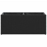 Fioriera da Giardino con 2 Vasi Nera 72x30x32 cm in Polyrattan