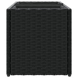 Fioriera da Giardino con 2 Vasi Nera 72x30x32 cm in Polyrattan