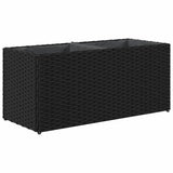 Fioriera da Giardino con 2 Vasi Nera 72x30x32 cm in Polyrattan