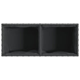 Fioriera da Giardino con 2 Vasi Nera 72x30x32 cm in Polyrattan