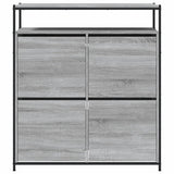 Scarpiera 4 Cassetti Ribaltabili Grigio Sonoma 100x34x112 cm
