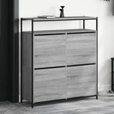 Scarpiera 4 Cassetti Ribaltabili Grigio Sonoma 100x34x112 cm