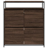 Scarpiera 4 Cassetti Ribaltabili Rovere Marrone 100x34x112 cm