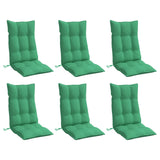 Cuscini per Sedia con Schienale Alto 6 pz Verde Tessuto Oxford