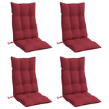 Cuscini Sedia con Schienale Alto 4 pz Rosso Vino Tessuto Oxford
