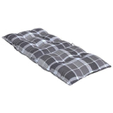 Cuscini Sedia Schienale Alto 6 pz Quadri Grigio Tessuto Oxford