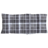 Cuscini Sedia Schienale Alto 6 pz Quadri Grigio Tessuto Oxford