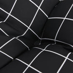 Cuscini Sedia Schienale Alto 2 pz Quadri Nero Tessuto Oxford