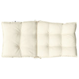 Cuscini per Sedia Schienale Basso 6 pz Crema in Tessuto Oxford