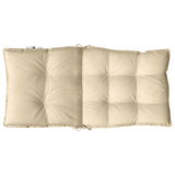 Cuscini per Sedia Schienale Basso 2 pz Beige in Tessuto Oxford