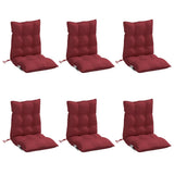 Cuscini per Sedia Schienale Basso 6pz Rosso Vino Tessuto Oxford