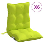 Cuscini Sedia Schienale Basso 6 pz Verde Chiaro Tessuto Oxford