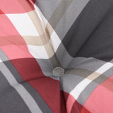 Cuscini Sedia Schienale Basso 2 pz Quadri Rosso Tessuto Oxford